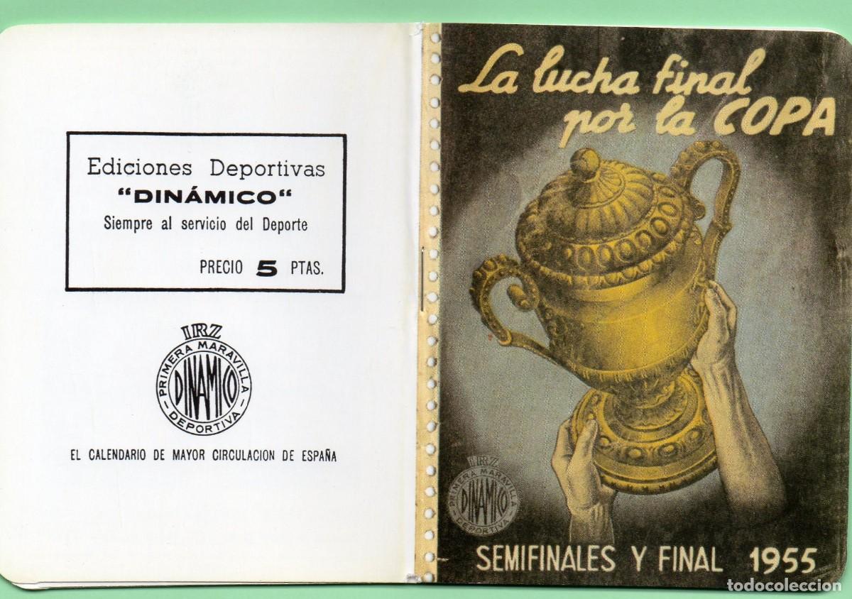 Coleccionismo calendarios: Calendario Dinamico de Futbol - LA LUCHA FIBNAL POR LA COPA 1955