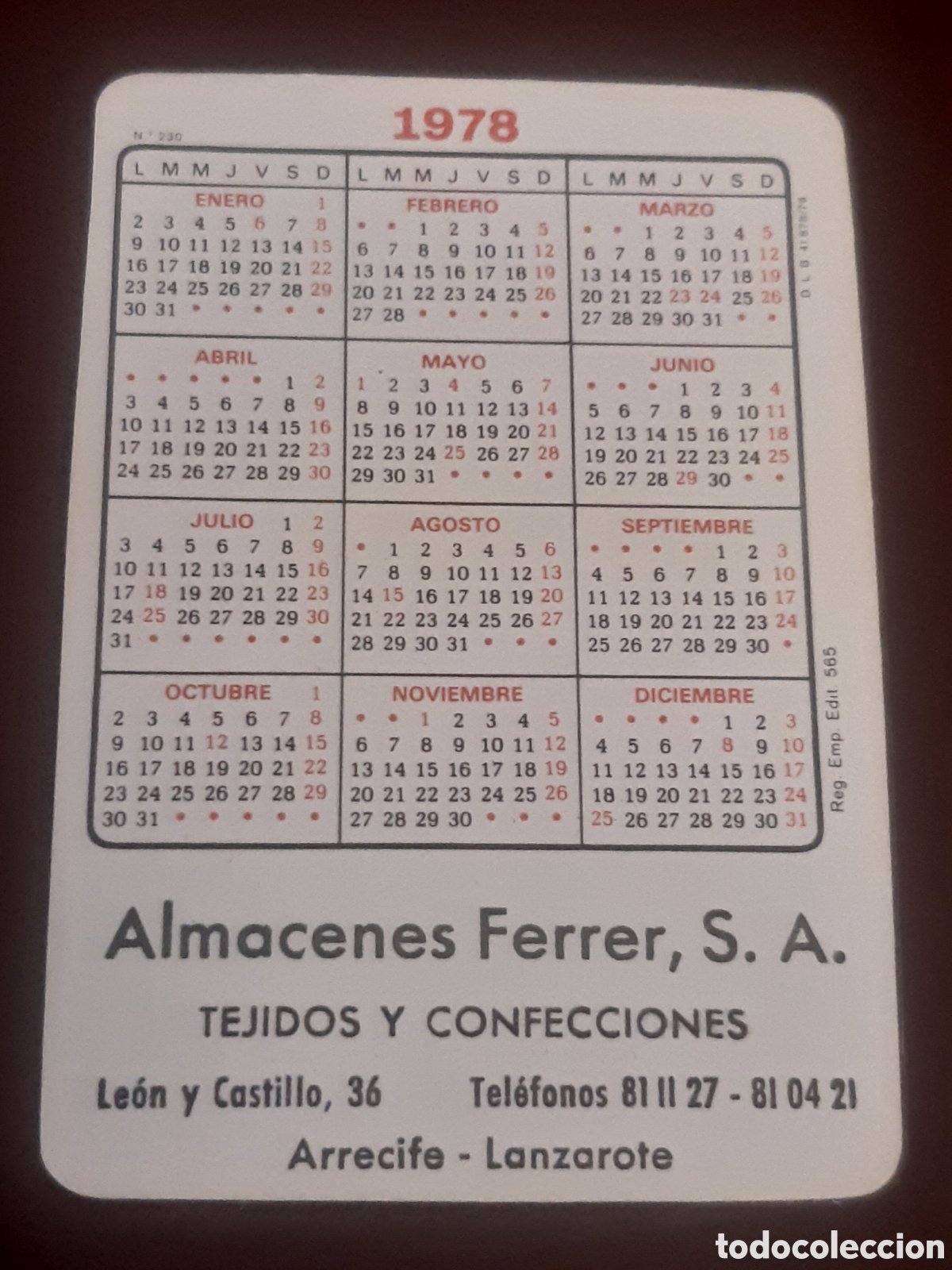 Coleccionismo calendarios: Calendario listo para el combate 1978 - Foto 2