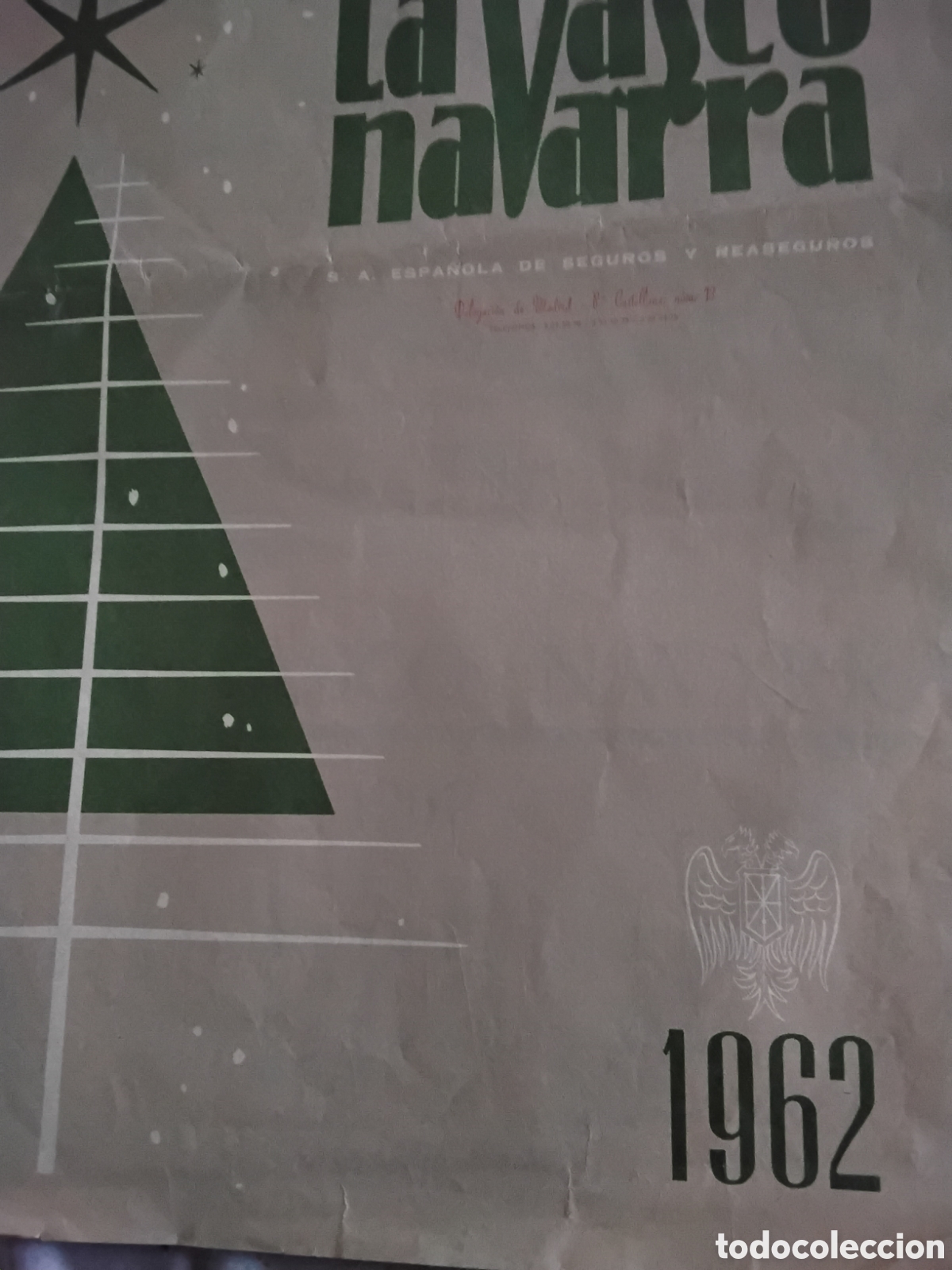 Coleccionismo calendarios: CALENDARIO DE PARED LA VASCO NAVARRA 1962. FOURNIER