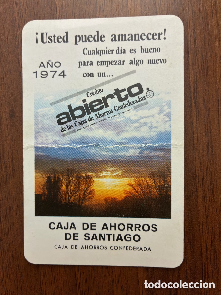 Coleccionismo calendarios: Calendario de bolsillo 1974 - Caja de Ahorros de Santiago (Galicia) - Fournier