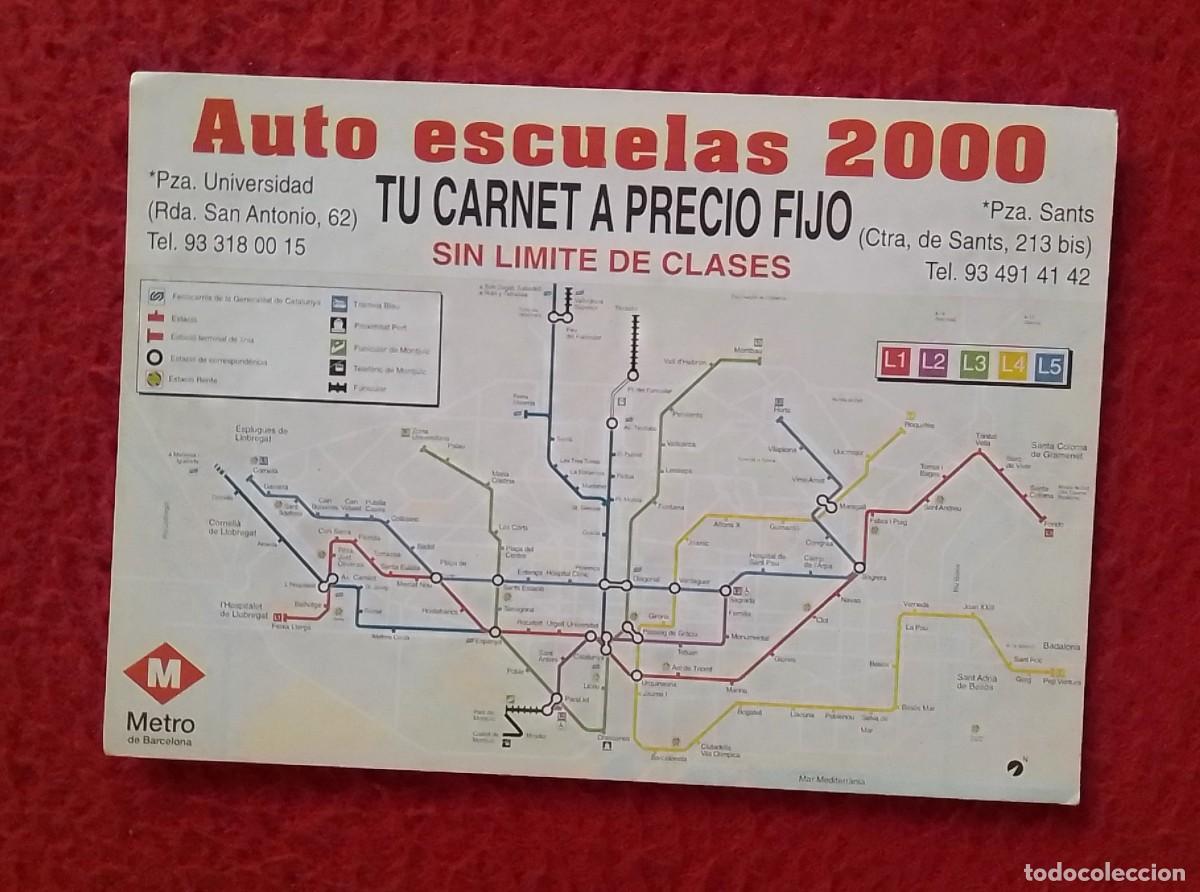 Coleccionismo calendarios: ANTIGUO CALENDARIO DE BOLSILLO CALENDAR 1999 AUTO ESCUELAS 2000..CARNET..METRO BARCELONA PLANO MAPA.