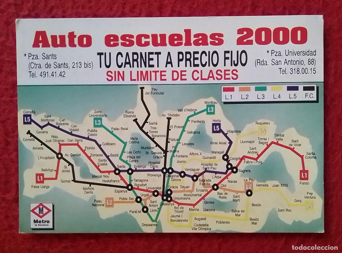 Coleccionismo calendarios: ANTIGUO CALENDARIO DE BOLSILLO CALENDAR 1995 AUTO ESCUELAS 2000..CARNET..METRO BARCELONA PLANO MAPA.