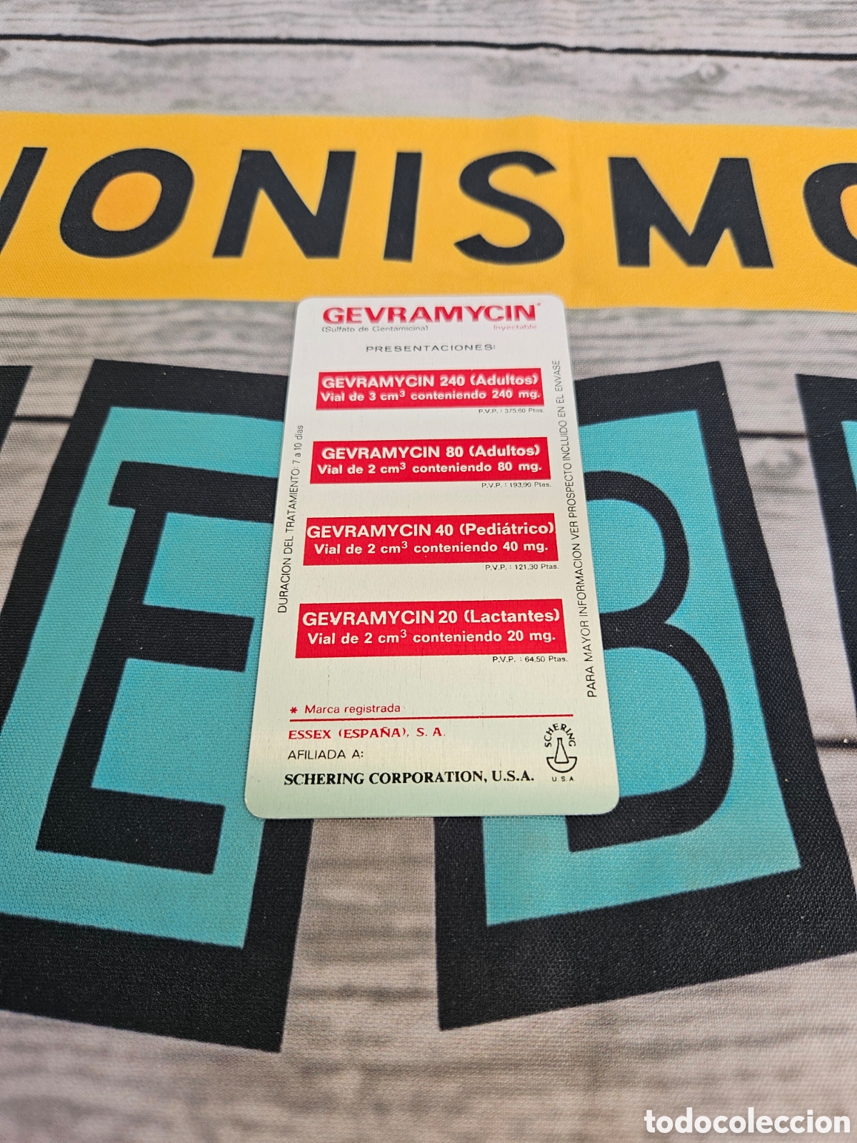 Coleccionismo calendarios: CALENDARIO METALICO MEDICAMENTO GEVRAMYCIN INYECTABLE. SCHERING CORPORATION. 1977