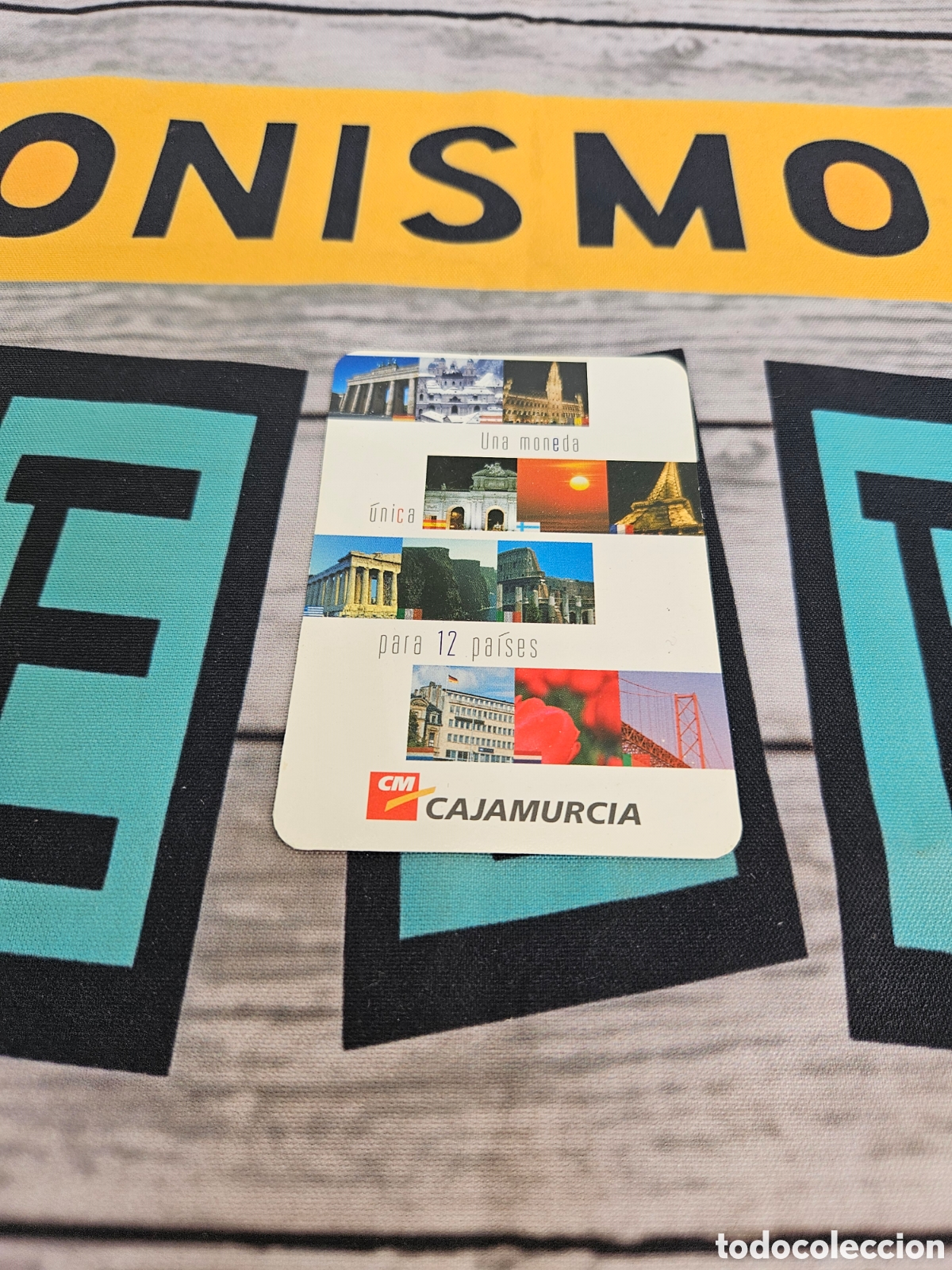 Coleccionismo calendarios: CALENDARIO PUBLICIDAD BANCO CAJA MURCIA. UNA MONEDA UNICA PARA 12 PAISES. 2002