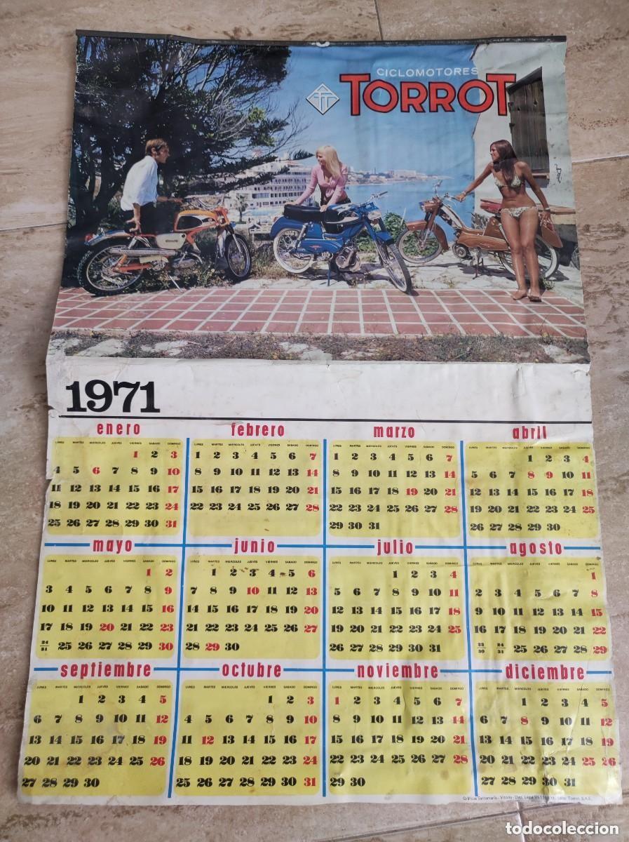 Sammeln von Kalendern: Antiguo calendario de pared Ciclomotores Torrot a&ntilde;o 1971
