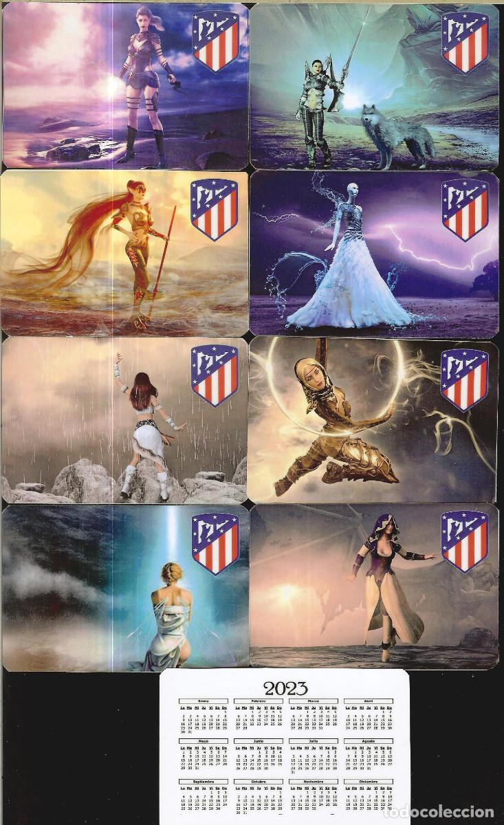 Coleccionismo calendarios: 8 CALENDARIOS DE BOLSILLO - A&Ntilde;O 2023 - GUERRERAS ATL&Eacute;TICO DE MADRID