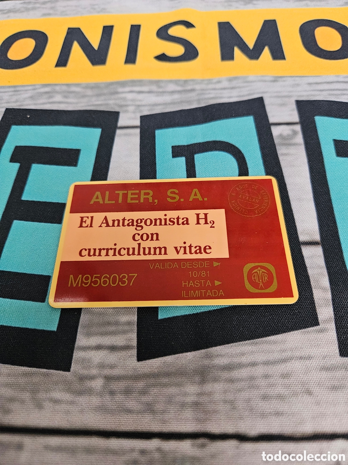 Coleccionismo calendarios: CALENDARIO PLASTICO EMPRESA ALTER EL ANTAGONISTA CON CURRICULUM VITAE. 1988