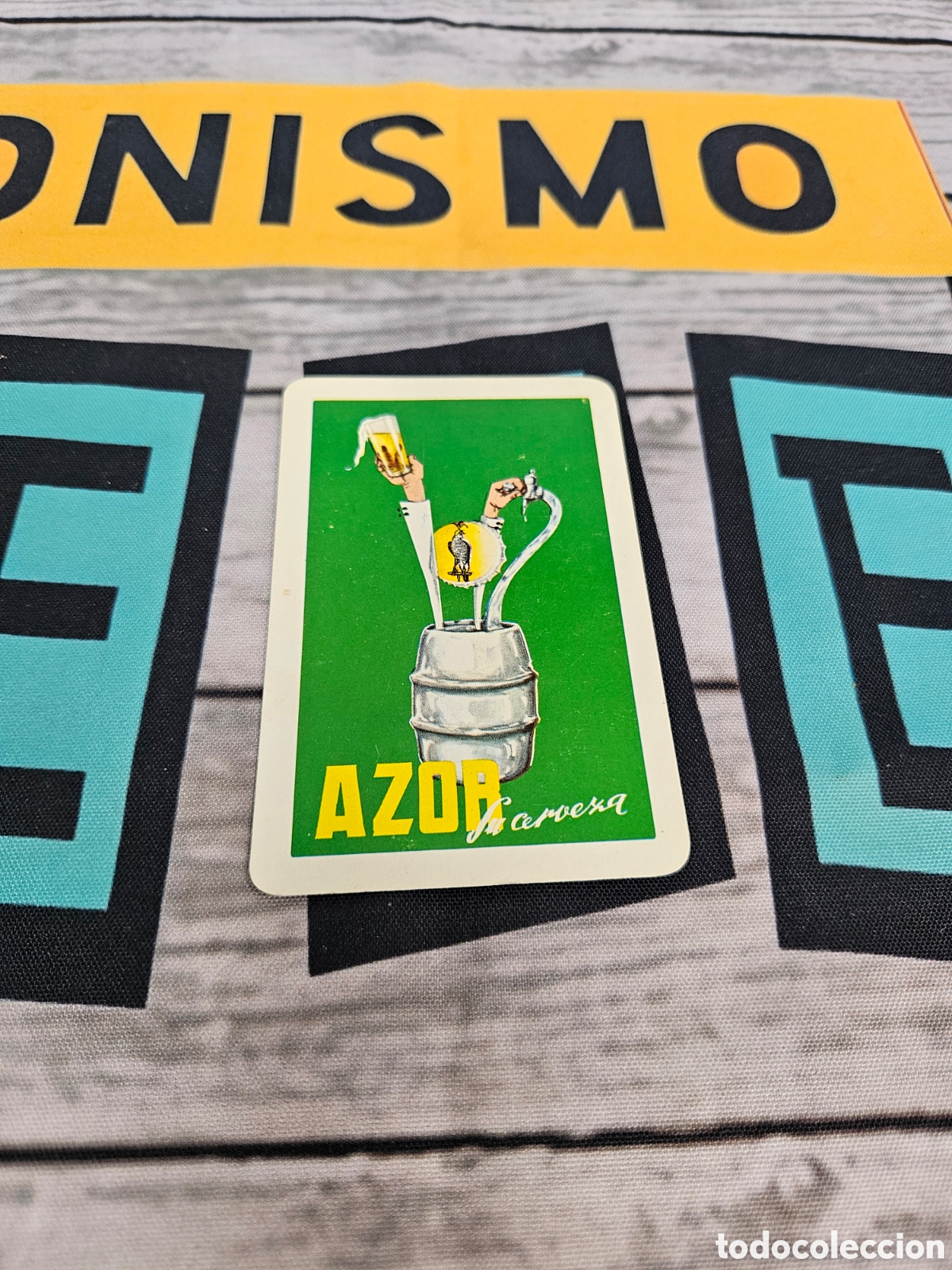 Coleccionismo calendarios: CALENDARIO PUBLICIDAD CERVEZA BARRIL MARCA AZOR. FOURNIER. 1965