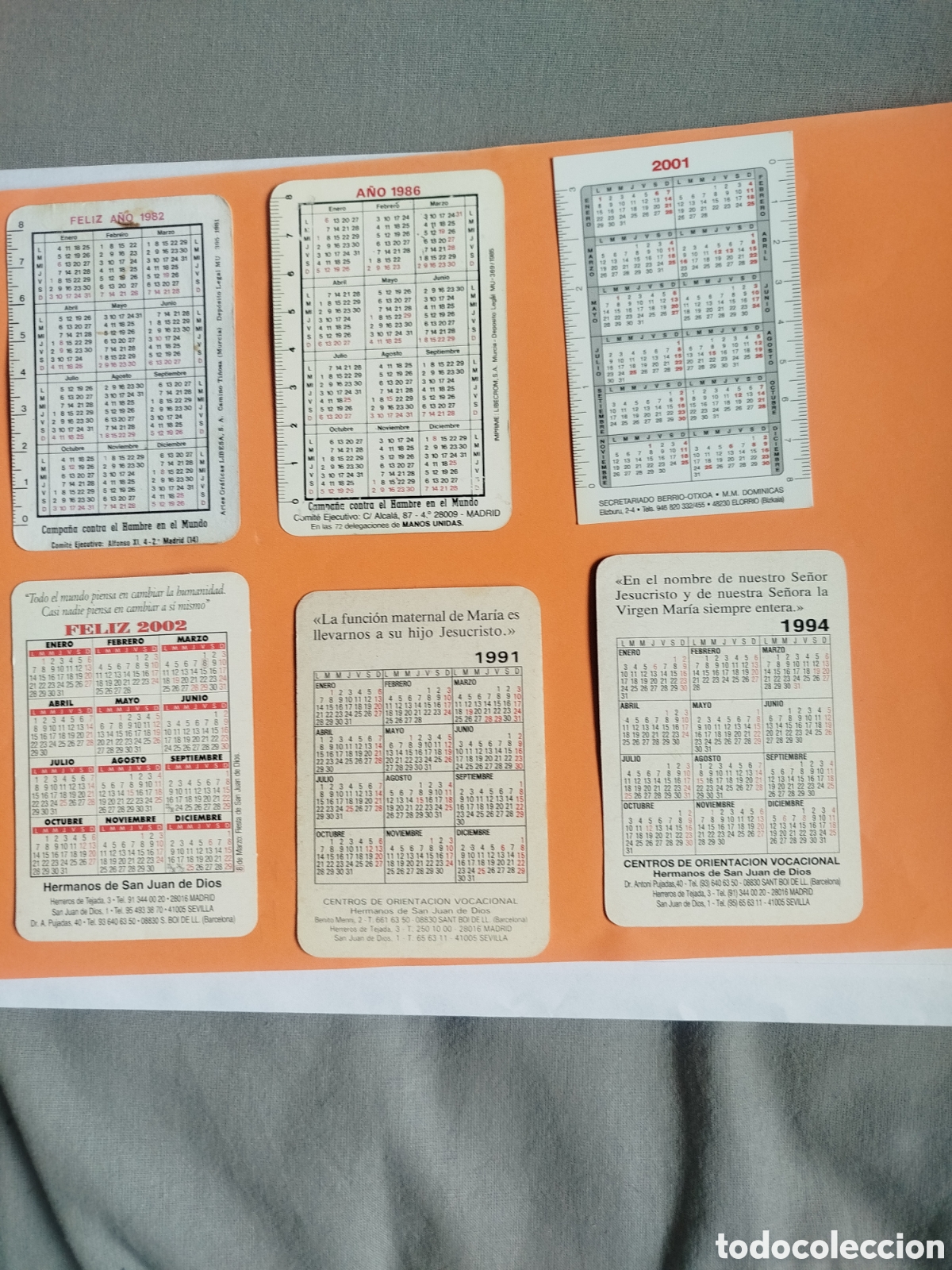 Coleccionismo calendarios: 6 calendarios religioso - Foto 2