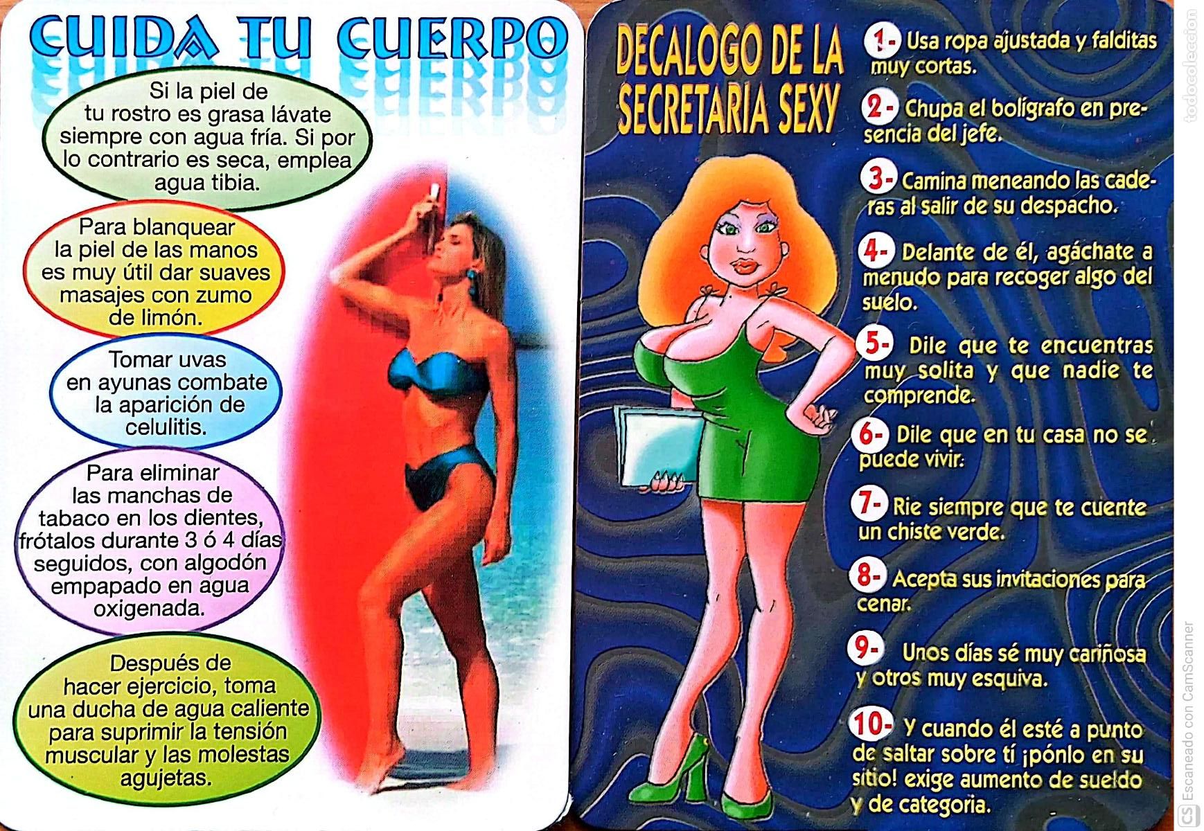 Coleccionismo calendarios: Calendarios: Cuida tu cuerpo y Dec&aacute;logo de la Secretaria Sexy. A&ntilde;o 2001 y 2002.