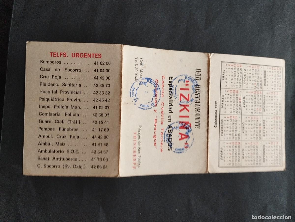 Coleccionismo calendarios: CALENDARIO PUBLICIDAD IZKI&Ntilde;A DEL A&Ntilde;O - 1972 - EL DE LA FOTOS VER TODOS MIS CALENDARIOS