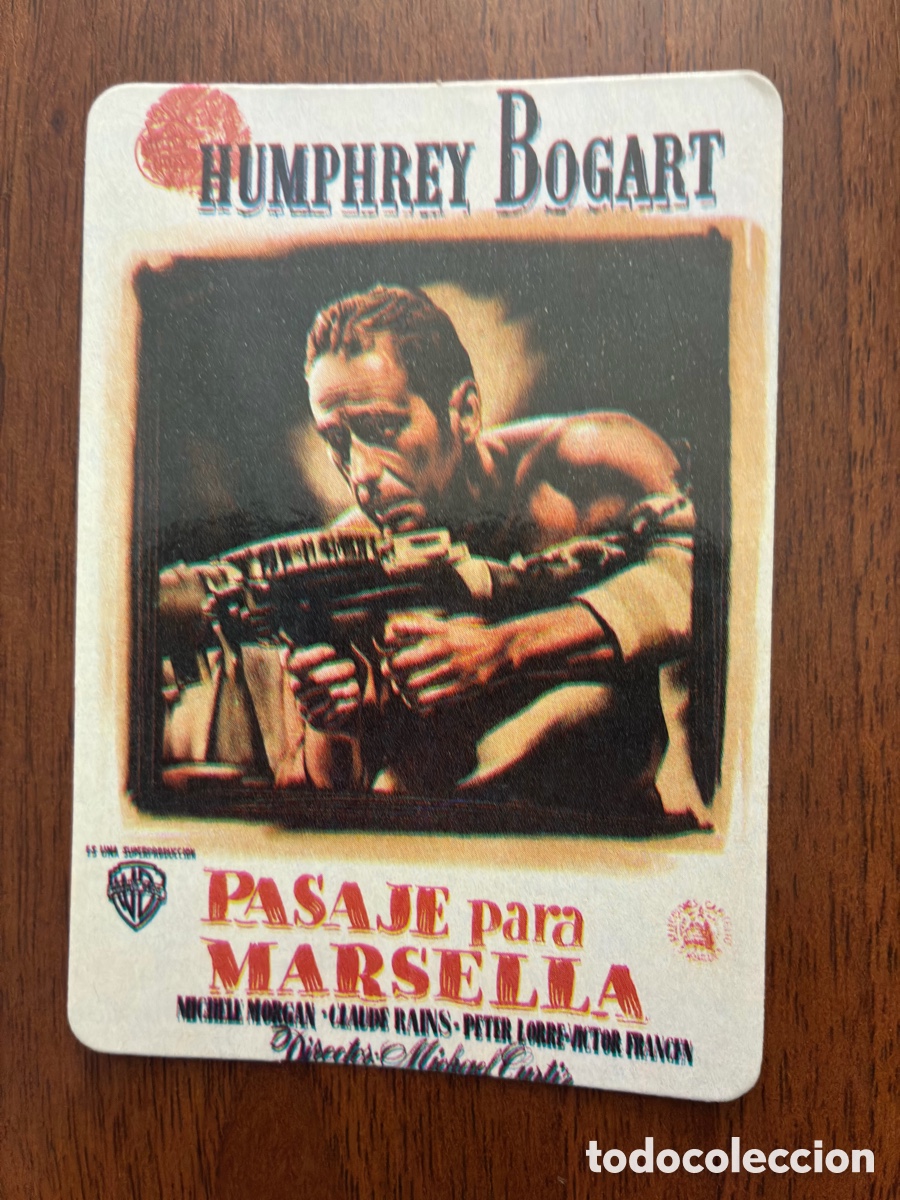 Colecionismo Calend&aacute;rios: Calendario de Bolsillo 1989 - Humphrey Bogart &rdquo;Pasaje para Marsella&rdquo; - La Butaca Bar Valladolid
