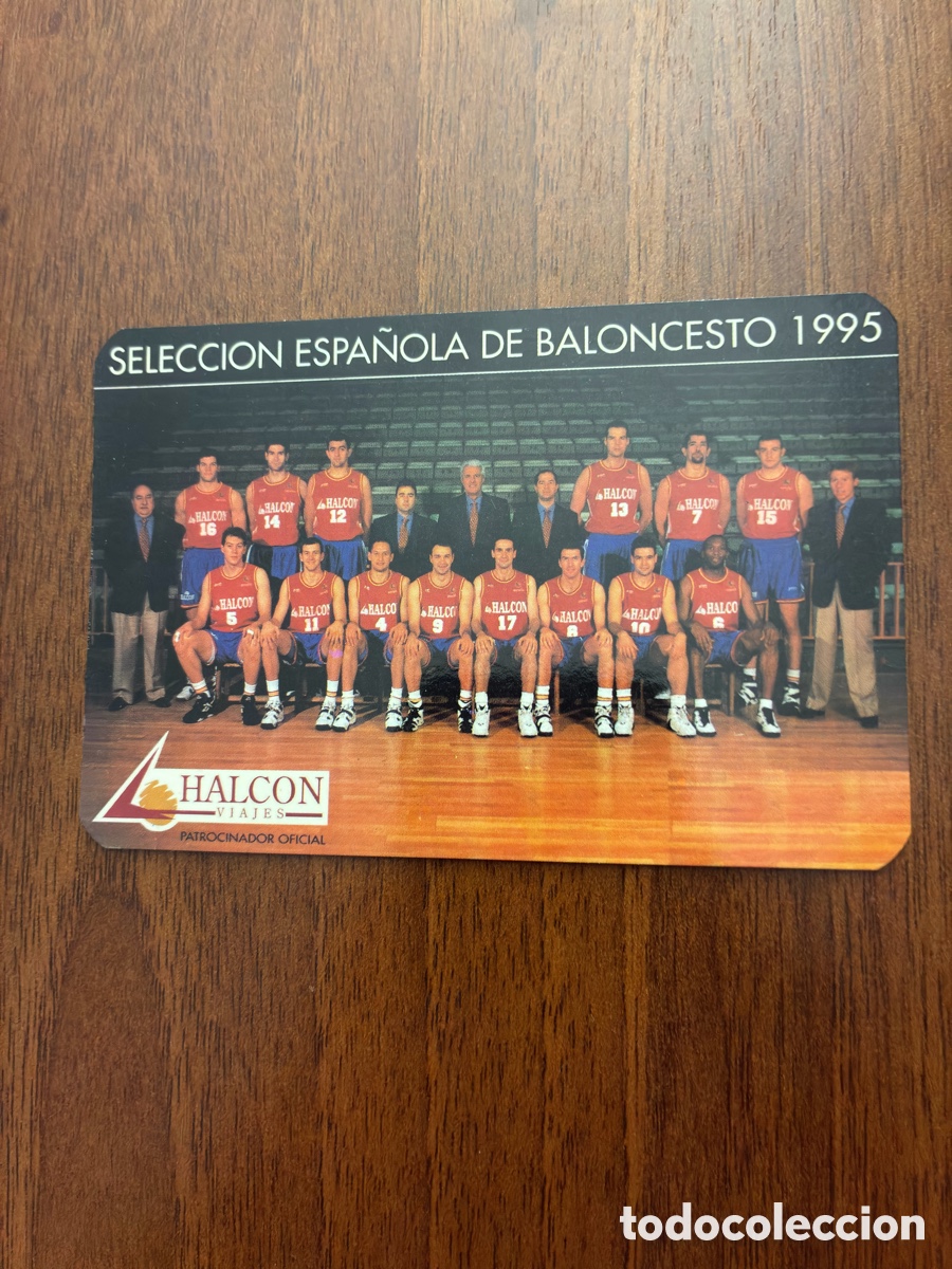 Colecionismo Calend&aacute;rios: Calendario de Bolsillo 1996 - Selecci&oacute;n Espa&ntilde;ola de Baloncesto 1995 - Halc&oacute;n Viajes (Impecable)
