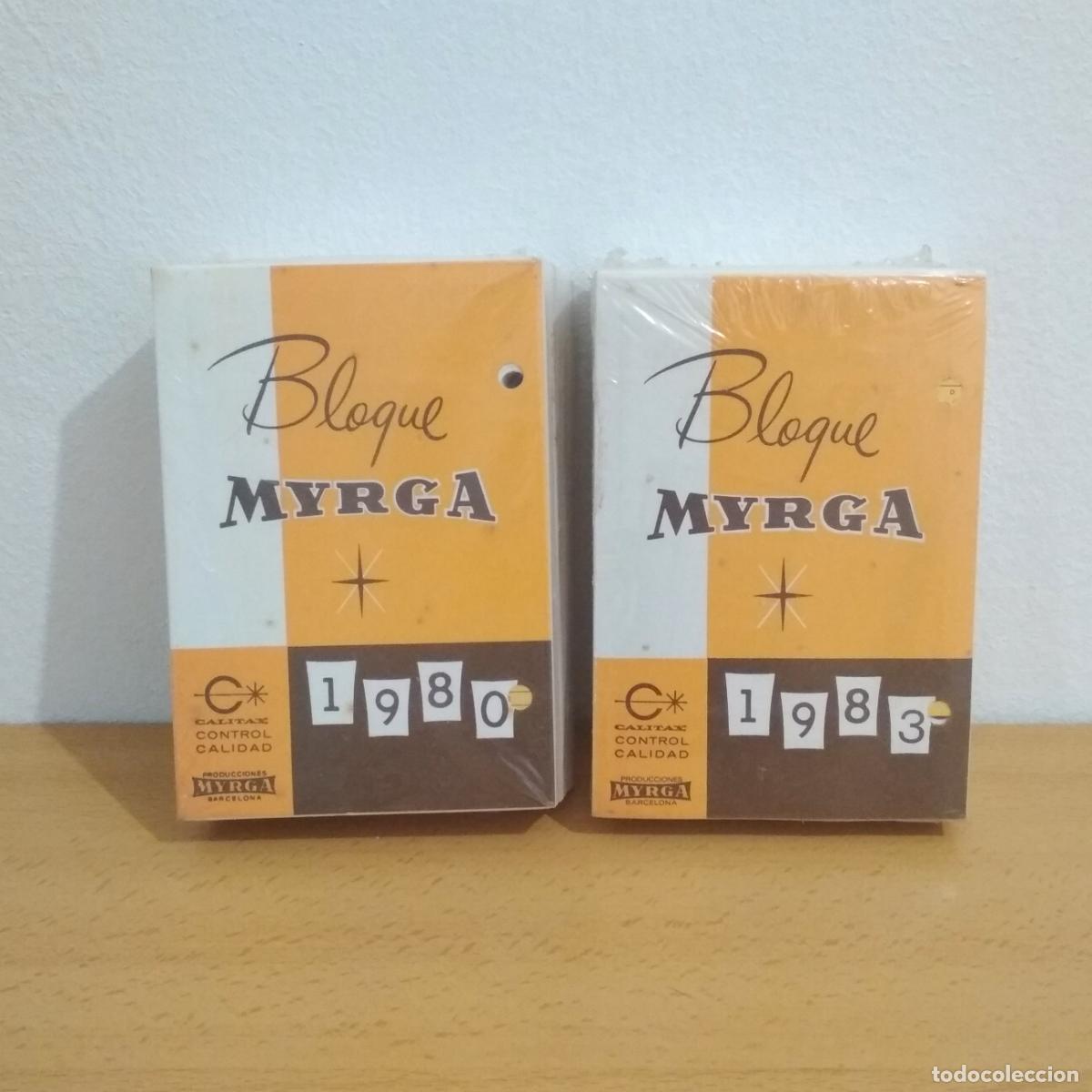 Coleccionismo calendarios: 2 Bloque o taco calendario Myrga. A&ntilde;o 1980 y 1983. Nuevos sin abrir.