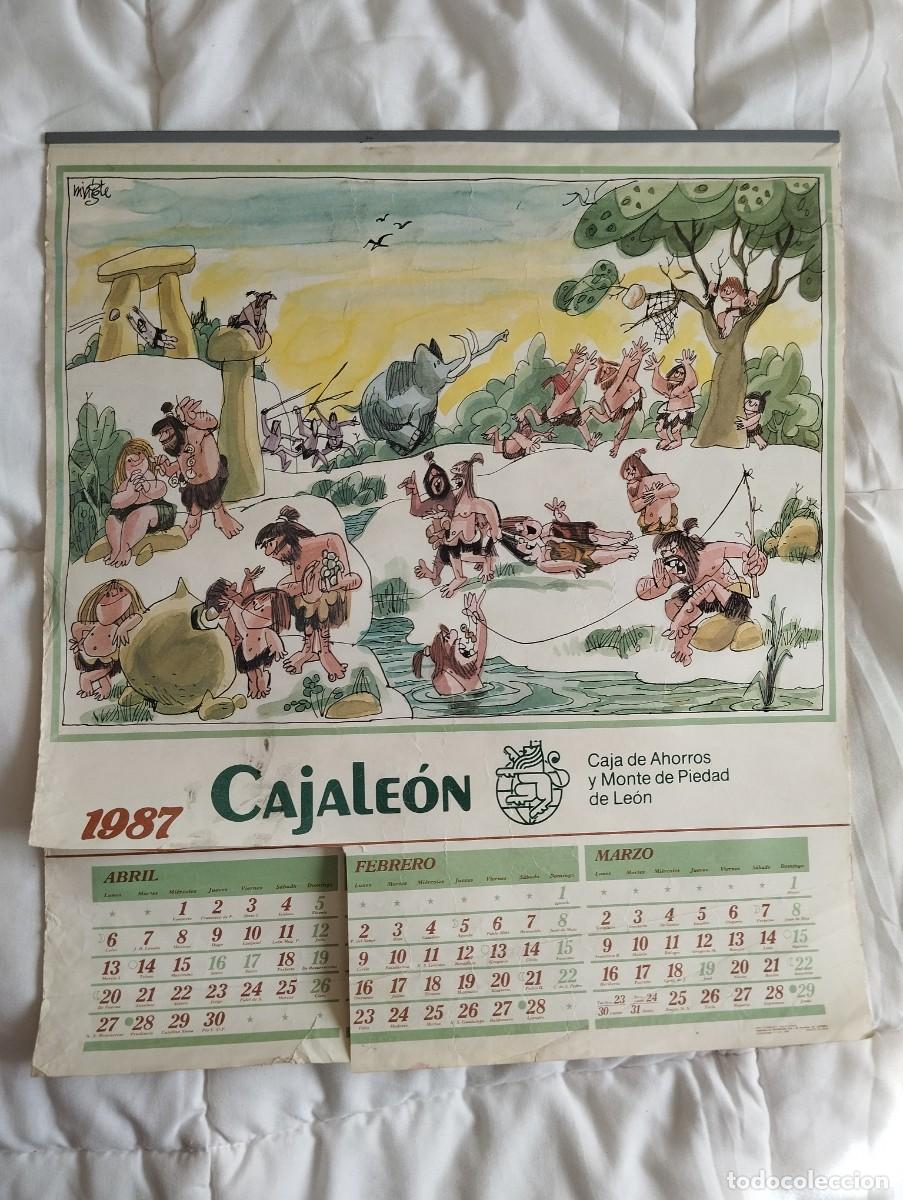 Colecionismo Calend&aacute;rios: CALENDARIO 1987 DIBUJOS MINGOTE CAJALE&Oacute;N CAJA DE AHORROS MONTE PIEDAD LE&Oacute;N 4 FOLIOS DE 44X37 CM