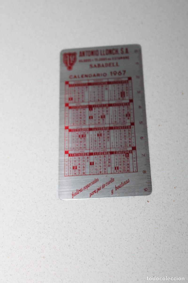 Coleccionismo calendarios: CALENDARIO METALICO. ALUMINIO. ANTONIO LLONCH, S.A. - SABADELL. Hilados y Tejidos. A&Ntilde;O 1967.