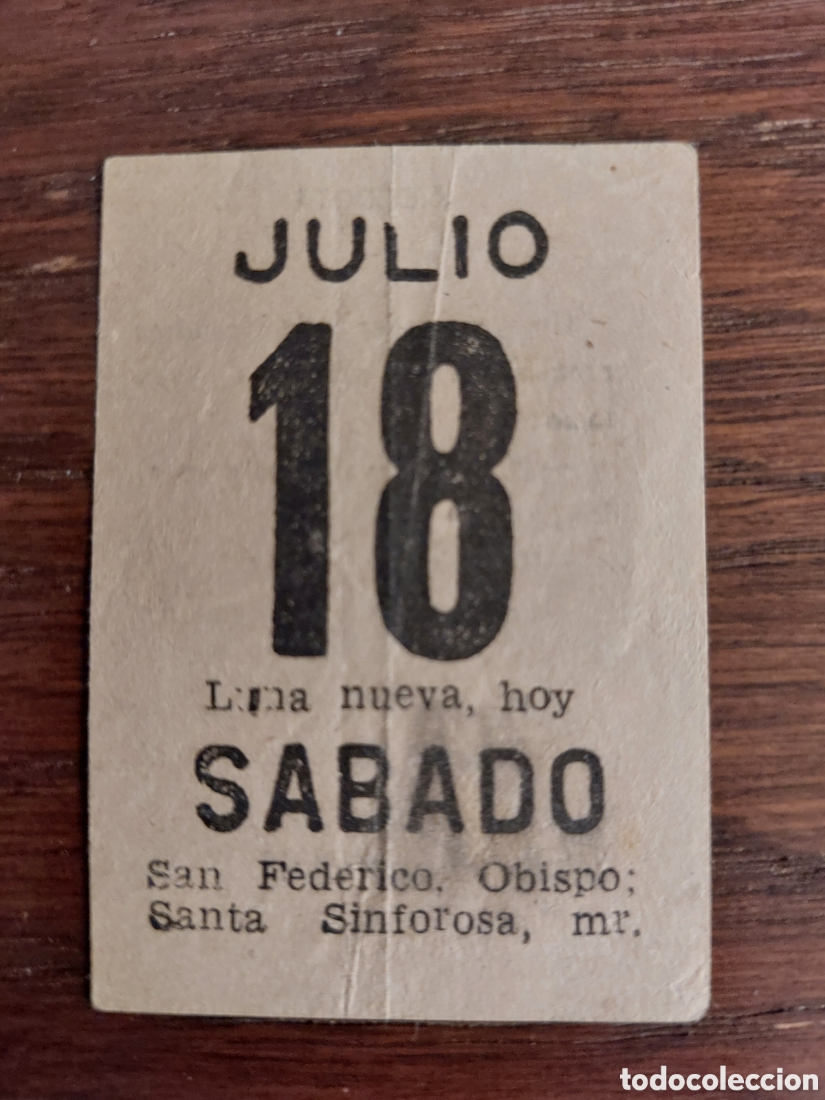 Coleccionismo calendarios: Guerra Civil 1936 Hoja de Calendario Almanaque
