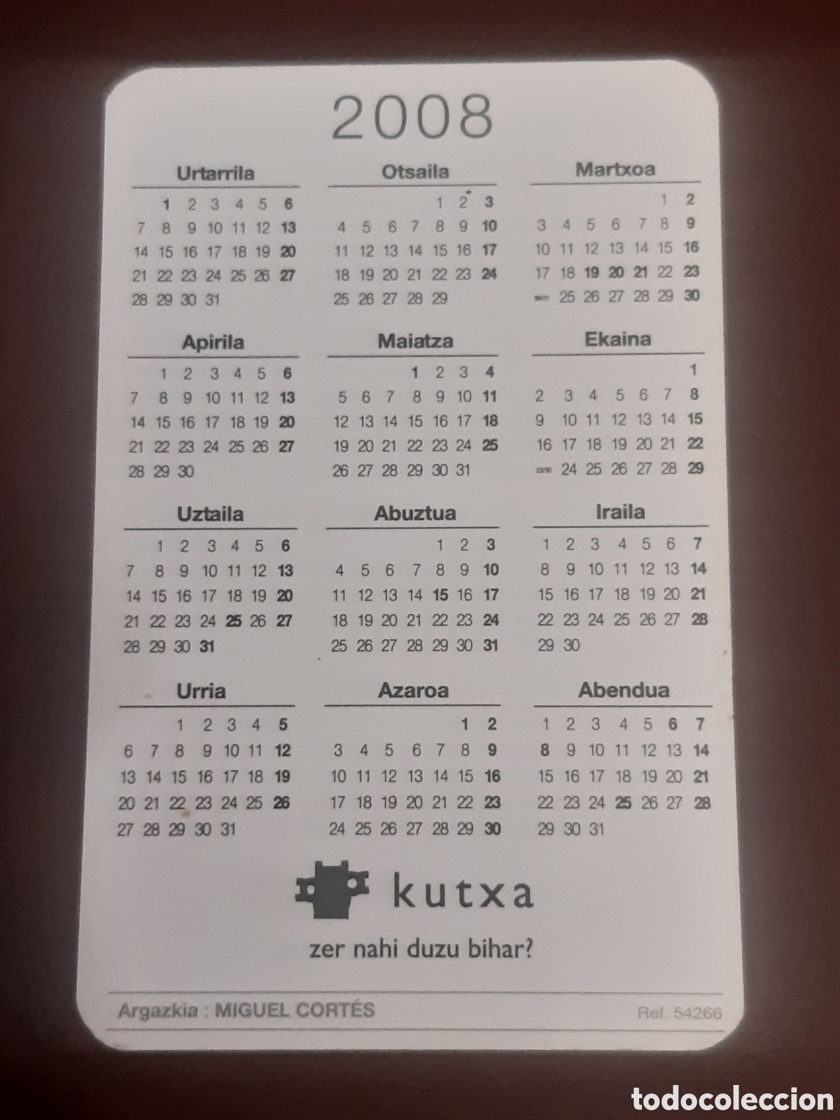 Coleccionismo calendarios: Calendario Kutxa 2008 - Foto 2