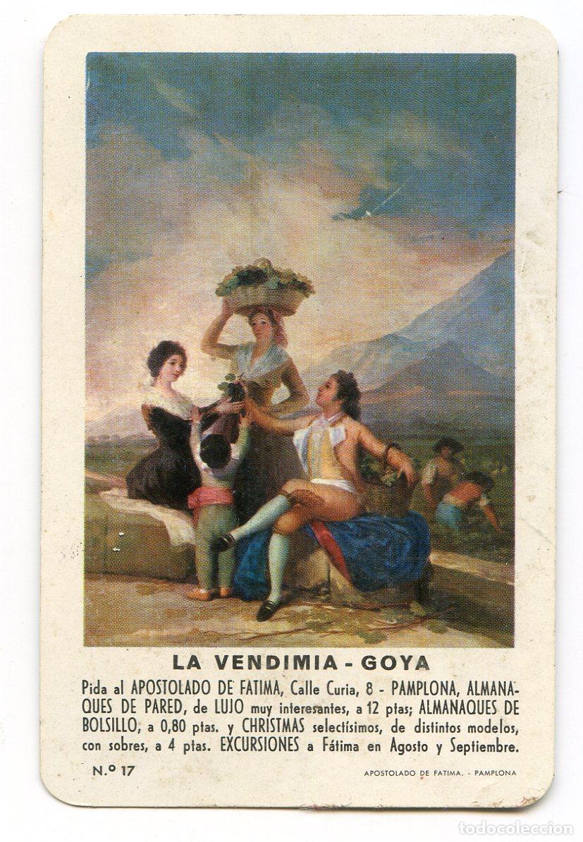 Collectables Calendars: Calendario Fournier, Apostolado de F&aacute;tima. La vendimia de Goya. 1967