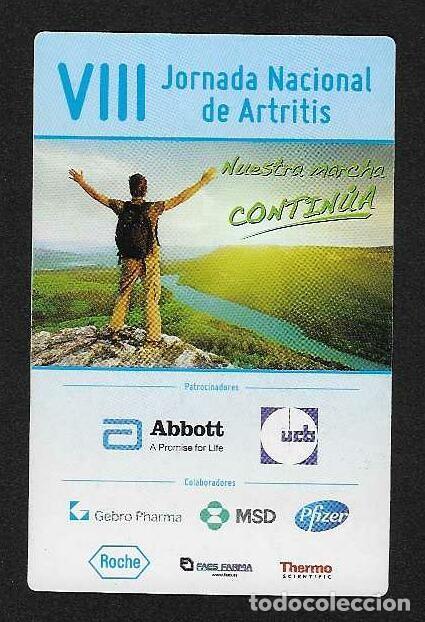 Sammeln von Kalendern: CALENDARIO DE BOLSILLO A&Ntilde;O 2013 MEDICINA - VIII JORNADA NACIONAL DE ARTRITIS- VER FOTO REVERSO