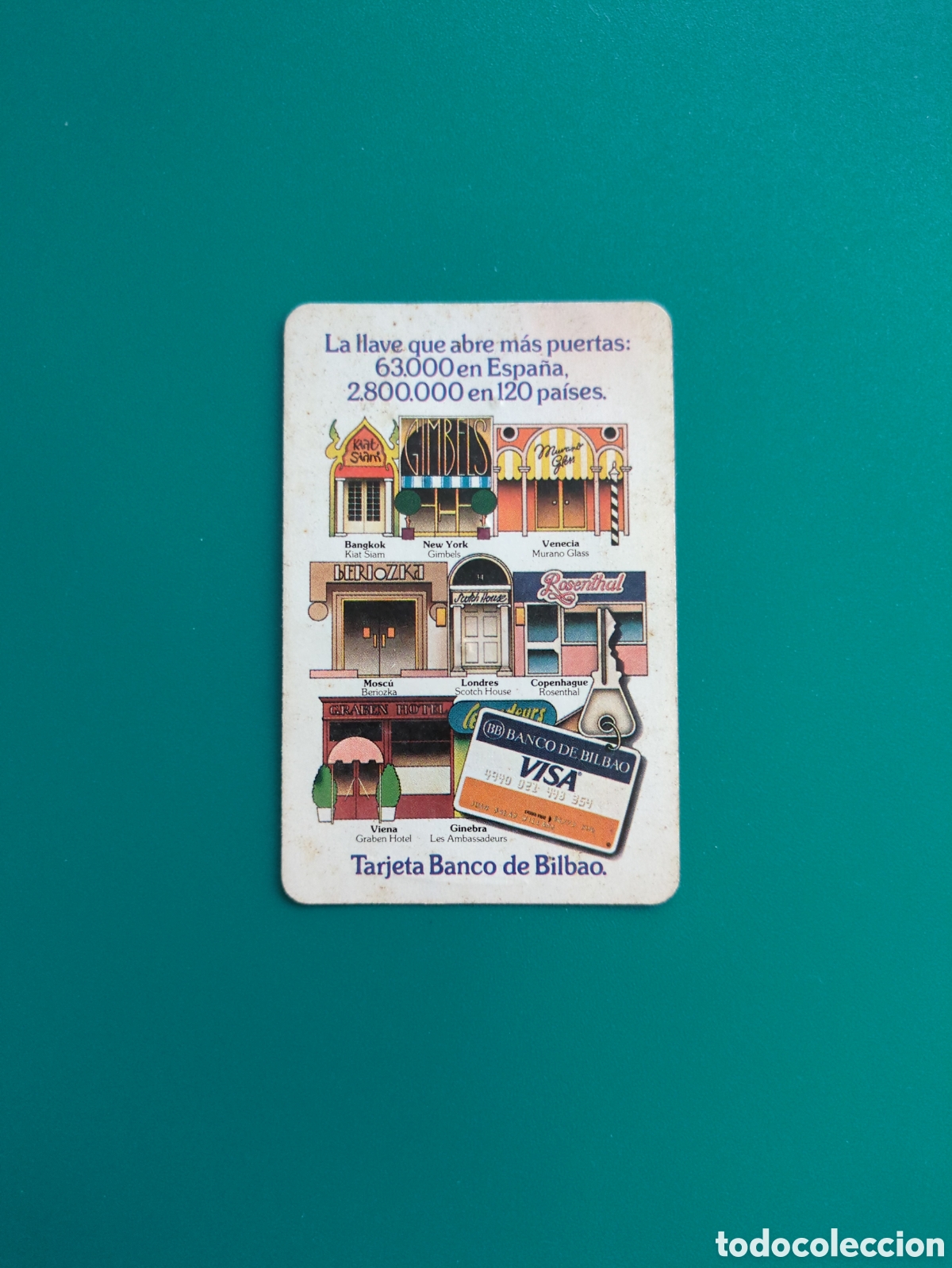 Coleccionismo calendarios: Calendario de bolsillo Fournier a&ntilde;o 1980. Tarjeta Banco de Bilbao.
