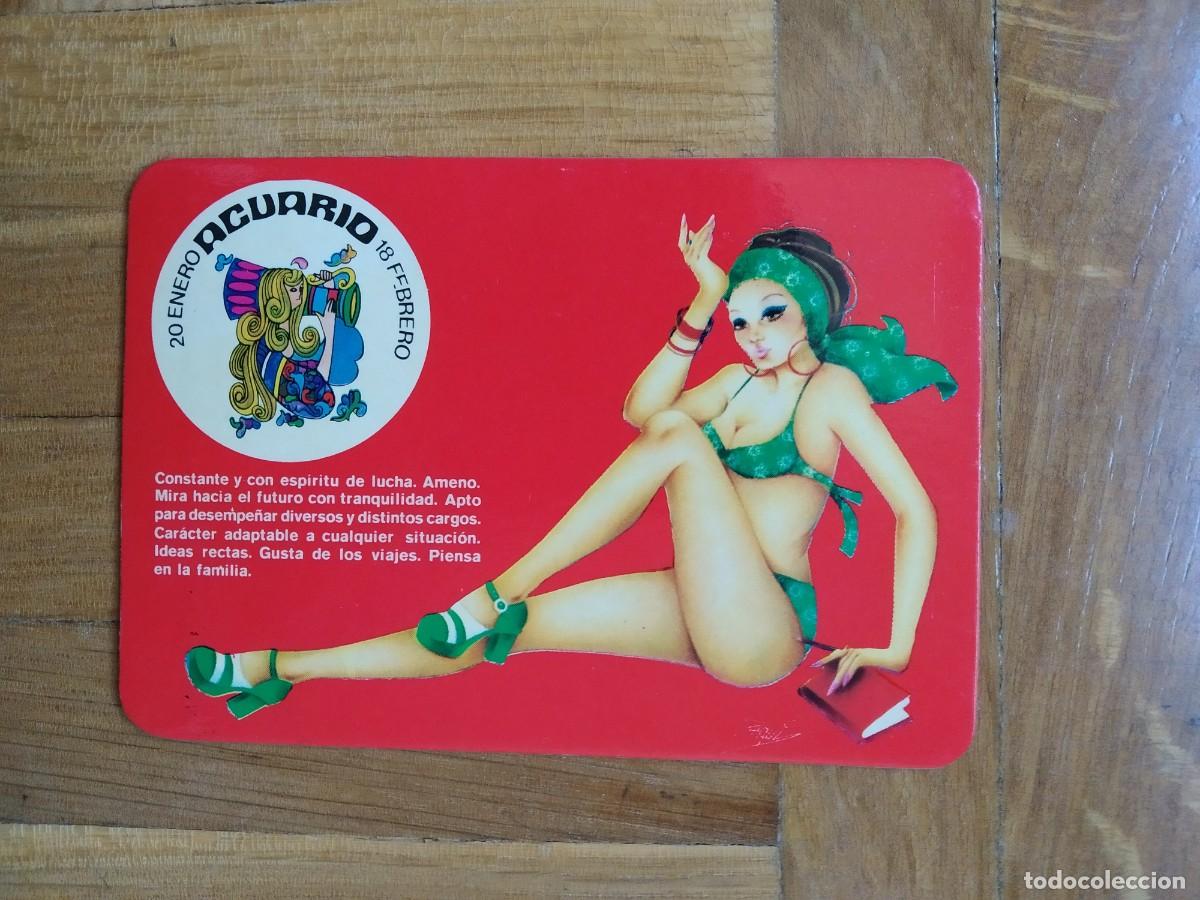 Colecionismo Calend&aacute;rios: CALENDARIO HOROSCOPO ACUARIO CHICA A&Ntilde;O 1976 VER FOTOS