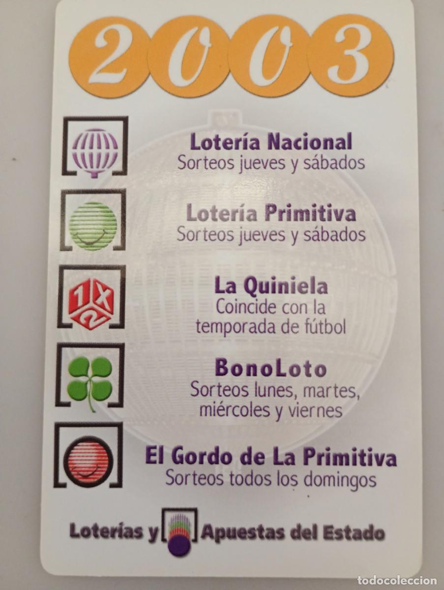 Coleccionismo calendarios: Calendario 2003 Publicidad LOTERIAS DEL ESTADO