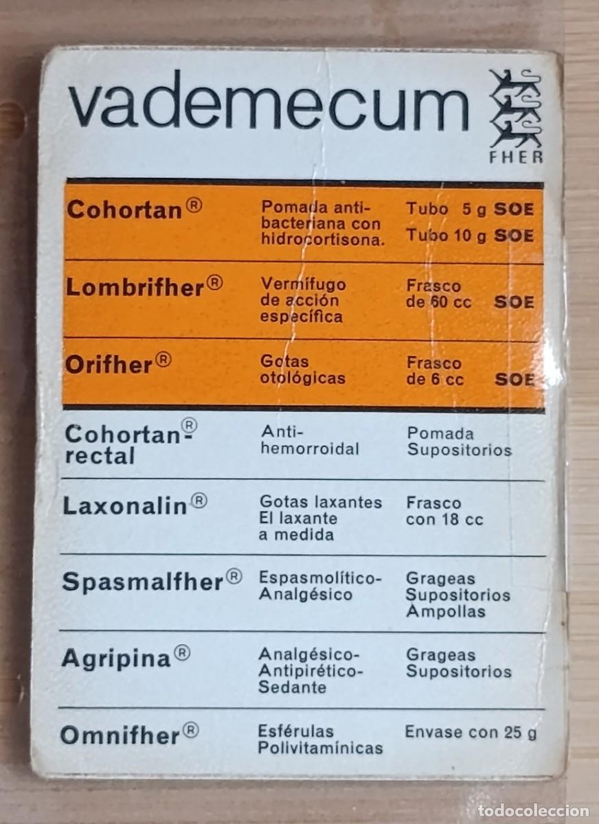 Coleccionismo calendarios: Calendario Bolsillo 1965 Laboratorios Fher Vademecum Farmacia Publicidad Vintage