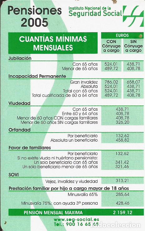 Colecionismo Calend&aacute;rios: CALENDARIO PENSIONES 2005