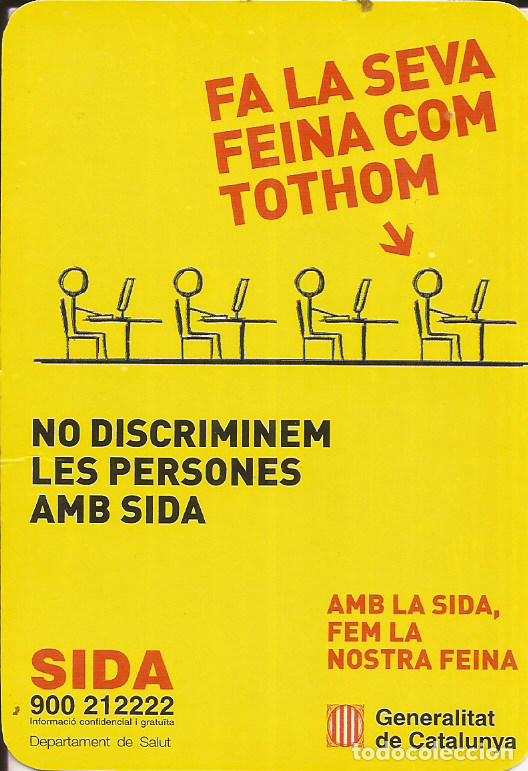 Coleccionismo calendarios: CALENDARIO SIDA GENERALIT DE CATALUNYA