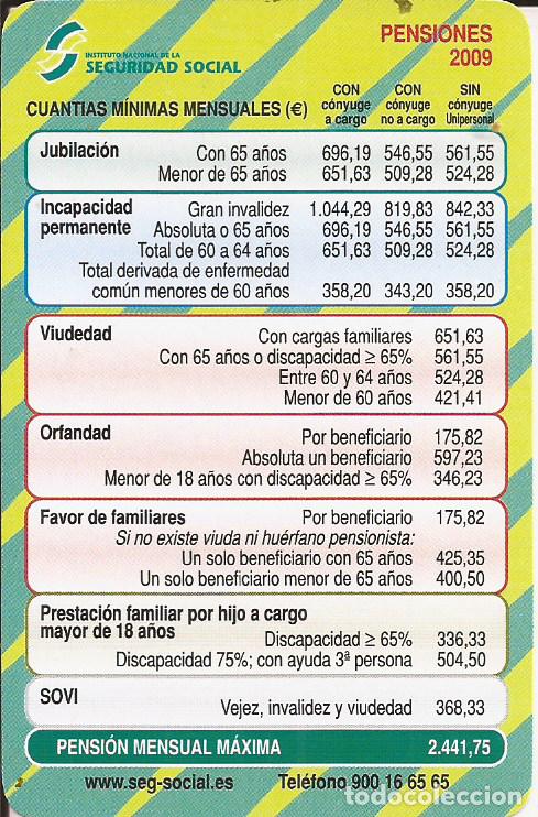 Collectionnisme Calendriers: CALENDARIO PENSIONES 2009