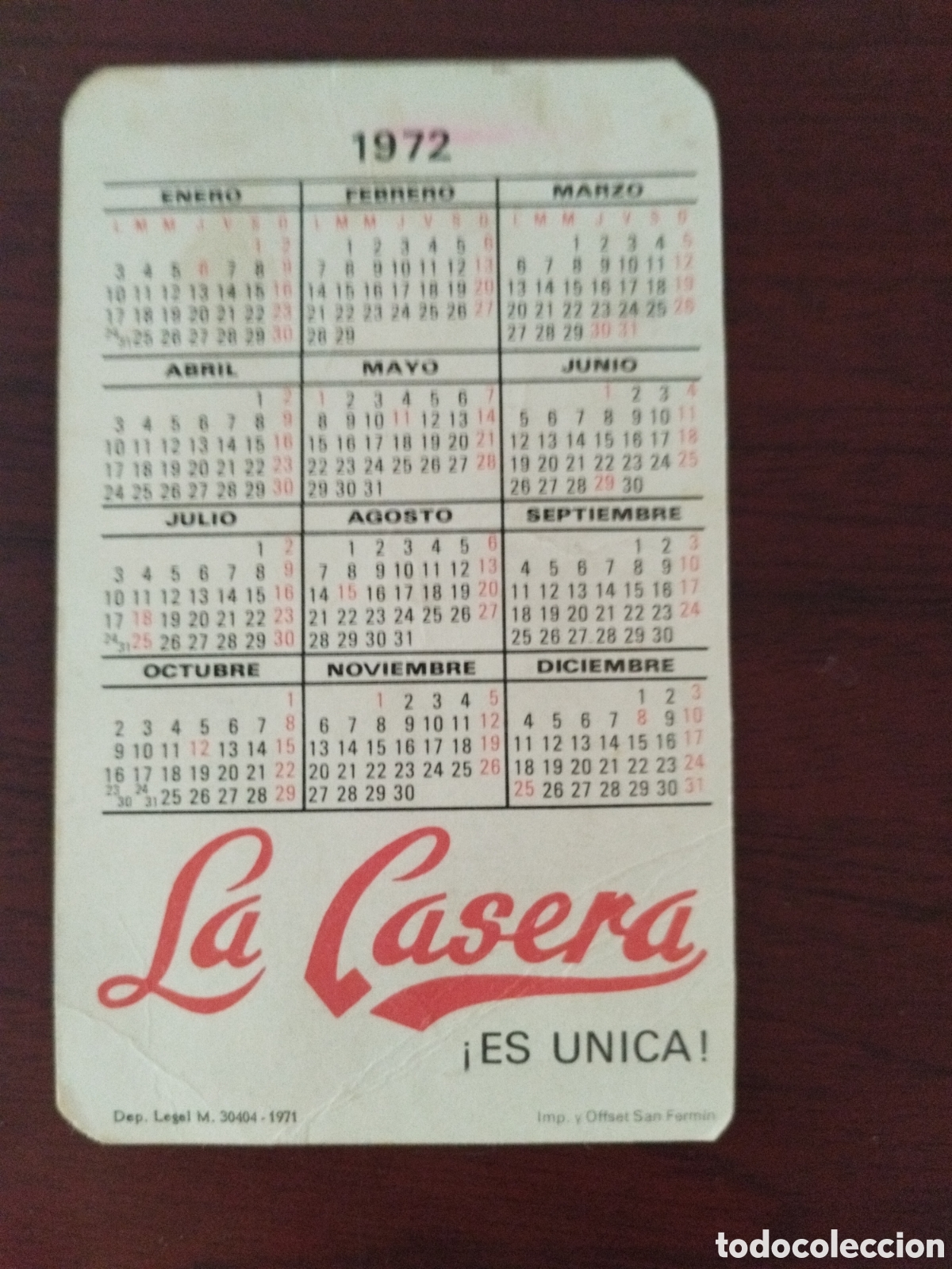 Coleccionismo calendarios: Calendario la casera a&ntilde;o 1972 - Foto 2