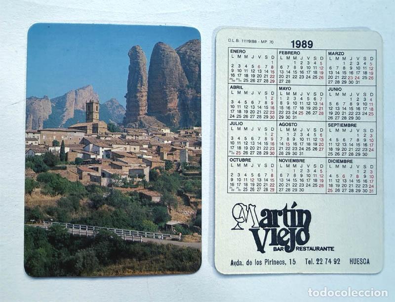 Coleccionismo calendarios: CALENDARIO AG&Uuml;ERO ( HUESCA ) A&Ntilde;O 1989 / BAR MART&Iacute;N VIEJO - HUESCA
