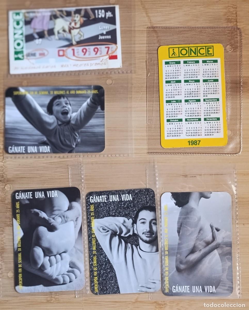 Sammeln von Kalendern: Lote 5 Calendarios Bolsillo ONCE Cuponazo Ganate Una Vida 1987 1997 2000 Vintage