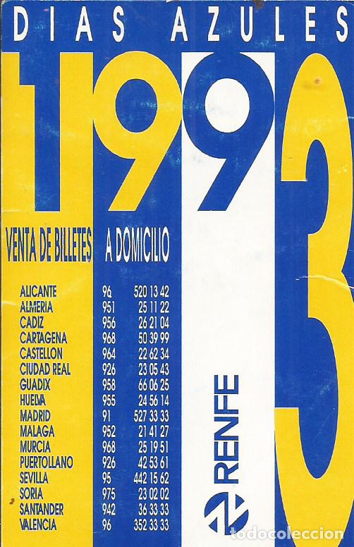 Coleccionismo calendarios: CALENDARIO RENFE 1993