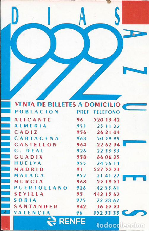 Coleccionismo calendarios: CALENDARIO RENFE 1992 - Foto 1
