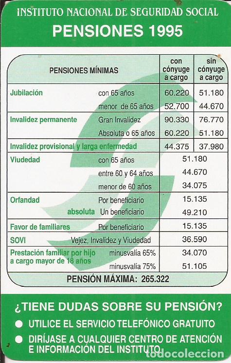 Coleccionismo calendarios: CALENDARIO PENSEIONES S.S. 1995