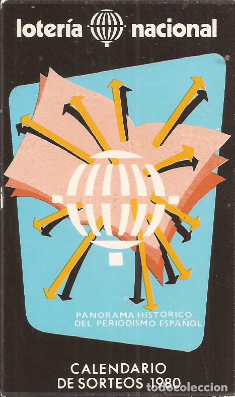 Colecionismo Calend&aacute;rios: CALENDARIO LOTERIA NACIONAL ESPA&Ntilde;OLA 1980