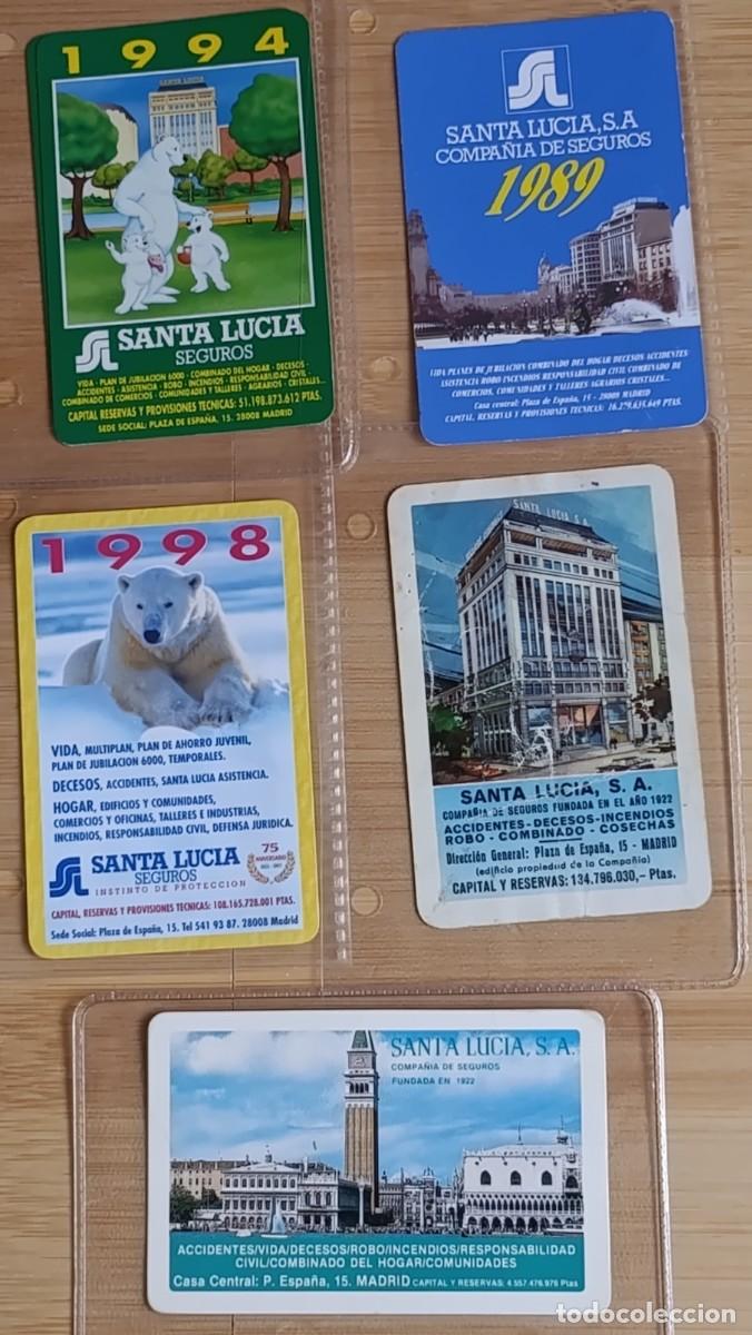 Colecionismo Calend&aacute;rios: Lote 5 Calendarios Bolsillo Seguros Santa Lucia 1967 1984 1989 1994 1998 Fournier Vintage
