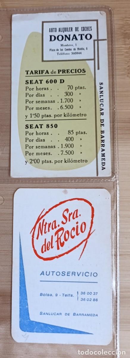 Colecionismo Calend&aacute;rios: Lote 2 Calendarios Bolsillo Alquiler Coches Donato Autoservicio Rocio Sanlucar Gutenberg Vintage
