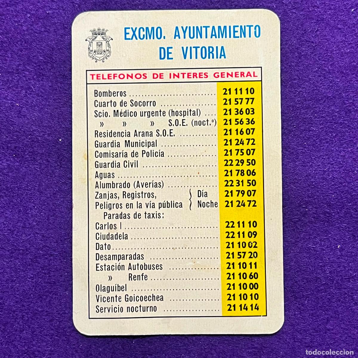 Collectionnisme Calendriers: CALENDARIO FOURNIER. EXCMO. AYUNTAMIENTO DE VITORIA. 1969.