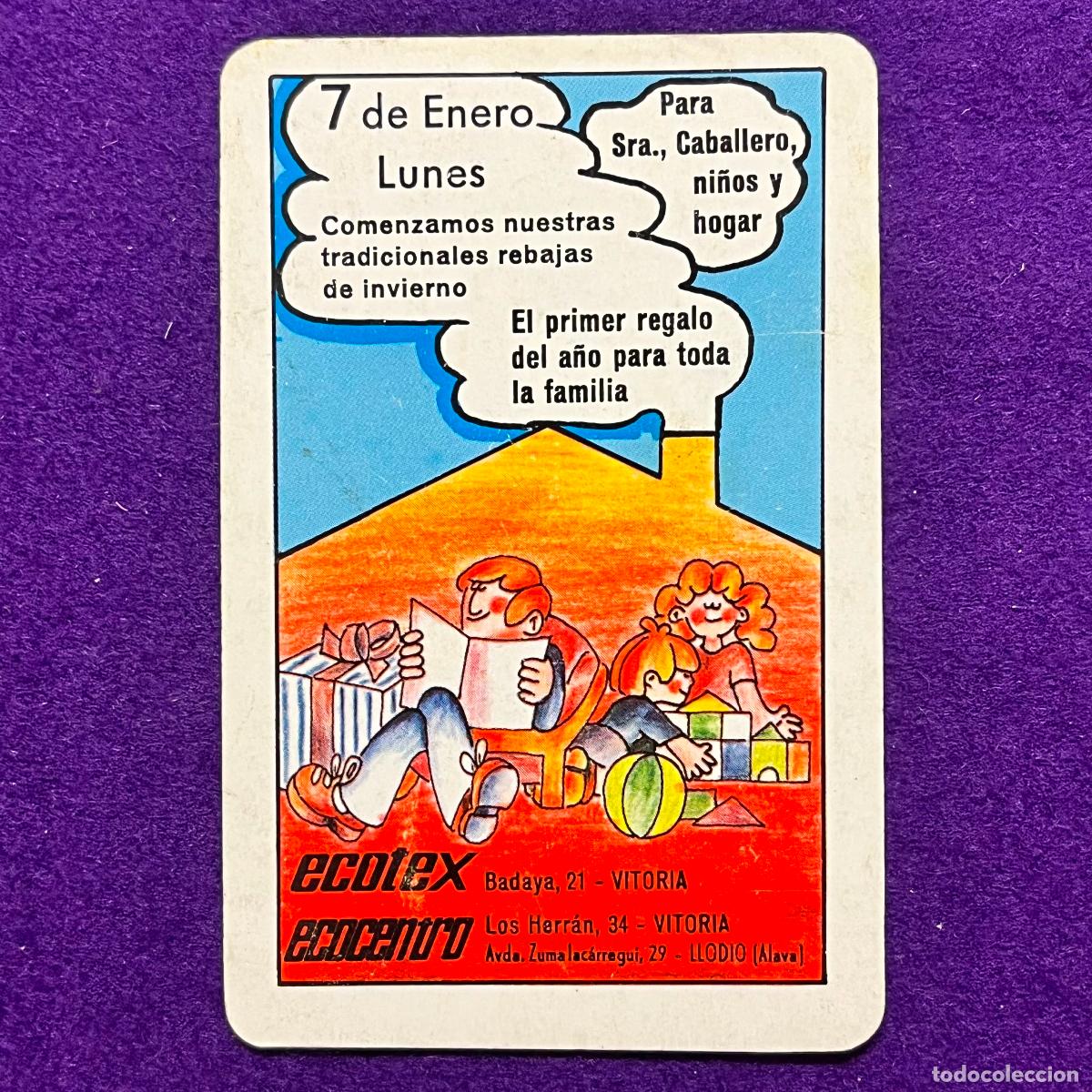Colecionismo Calend&aacute;rios: CALENDARIO FOURNIER. ECOTEX ECOCENTRO. 1980.