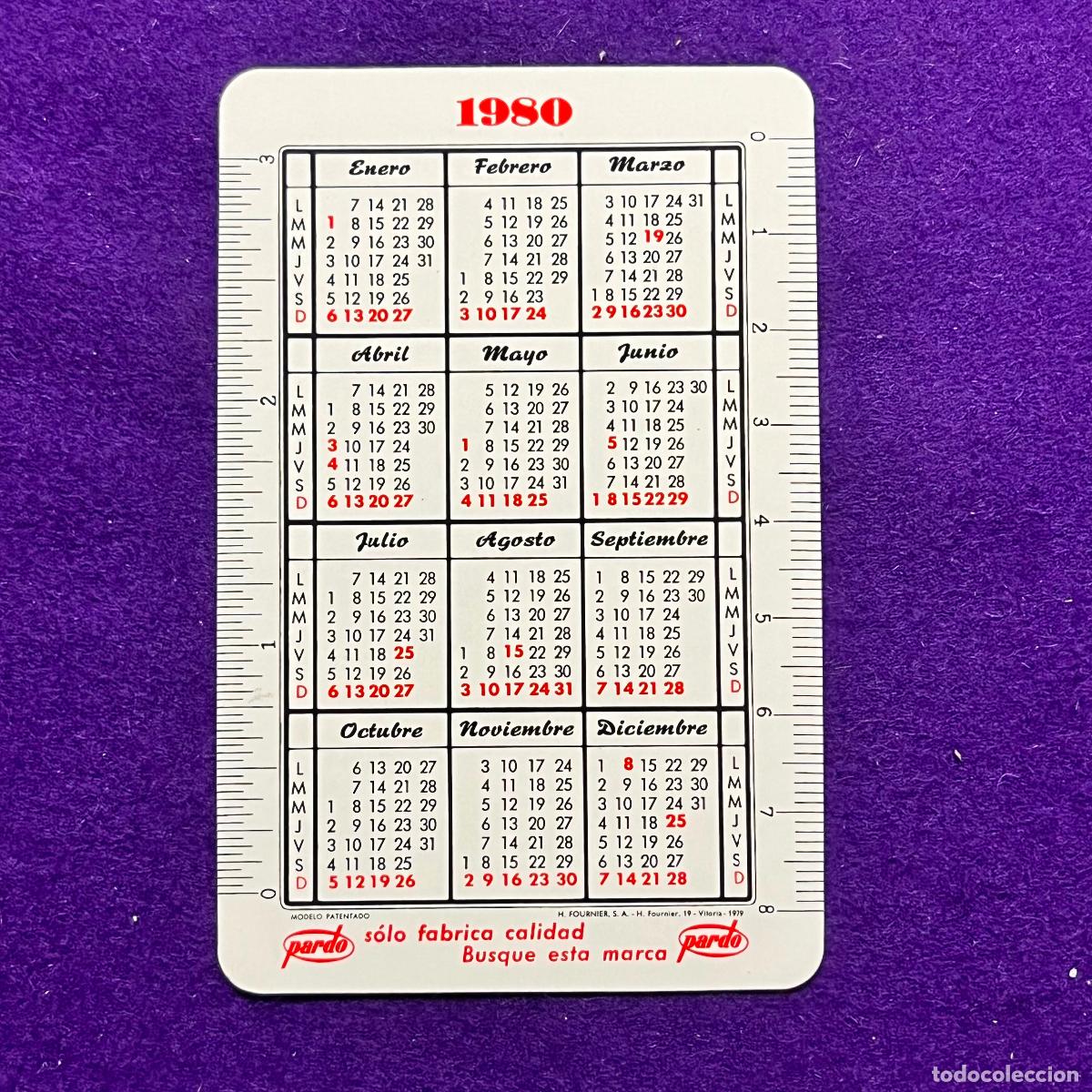Collectables Calendars: CALENDARIO FOURNIER. PARDO. 1980 1981.