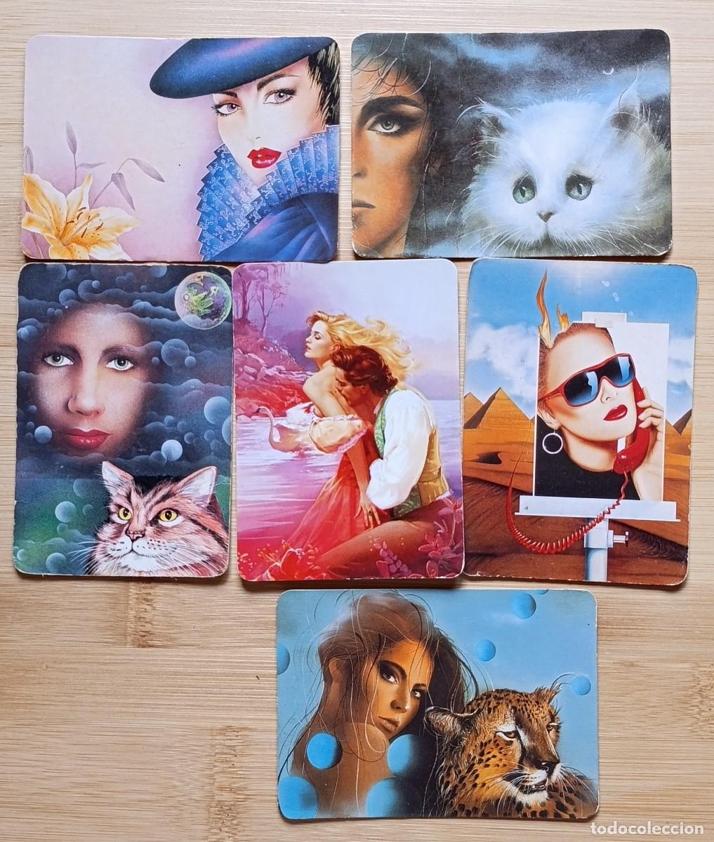 Collezionismo Calendari: Lote 6 Calendarios Bolsillo Arte Ilustracion Surrealista Fantasia Gatos 1990-1995