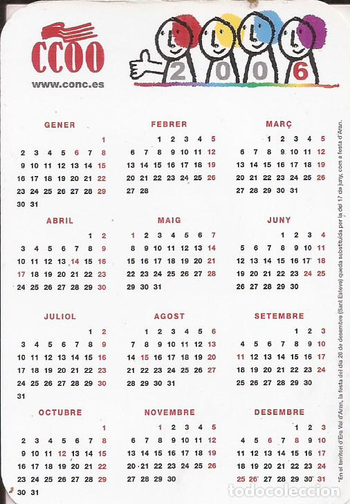 Coleccionismo calendarios: CALENDARIO COMISIONES OBRERAS 1996 - Foto 2