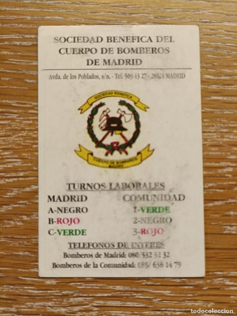Colecionismo Calend&aacute;rios: CALENDARIO BOLSILLO - A&Ntilde;O 1996 - SOCIEDAD BEN&Eacute;FICA DEL CUERPO DE BOMBEROS MADRID