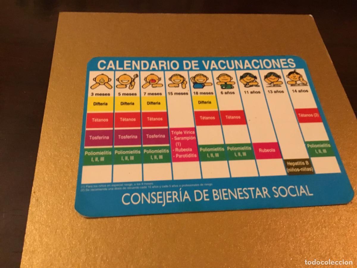 Coleccionismo calendarios: Antiguo calendario de vacunaciones, 1994