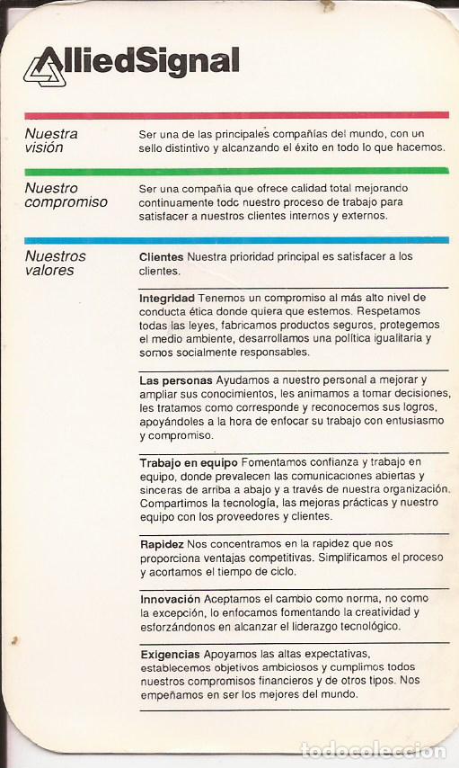Coleccionismo calendarios: CALENDARIO PUBLICIDAD ALLIEDSIGNAL 1993