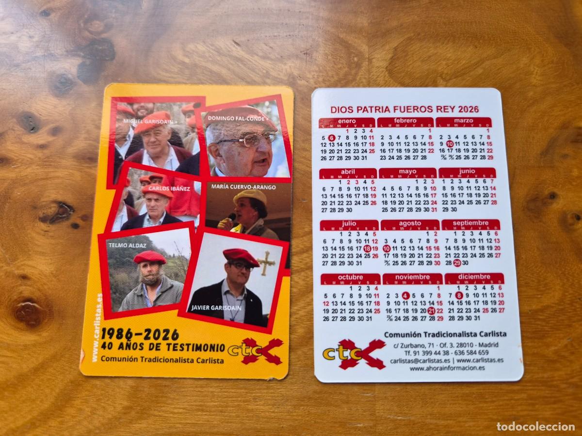 Collezionismo Calendari: CALENDARIO COMUNION TRADICIONALISTA CARLISTA 2026
