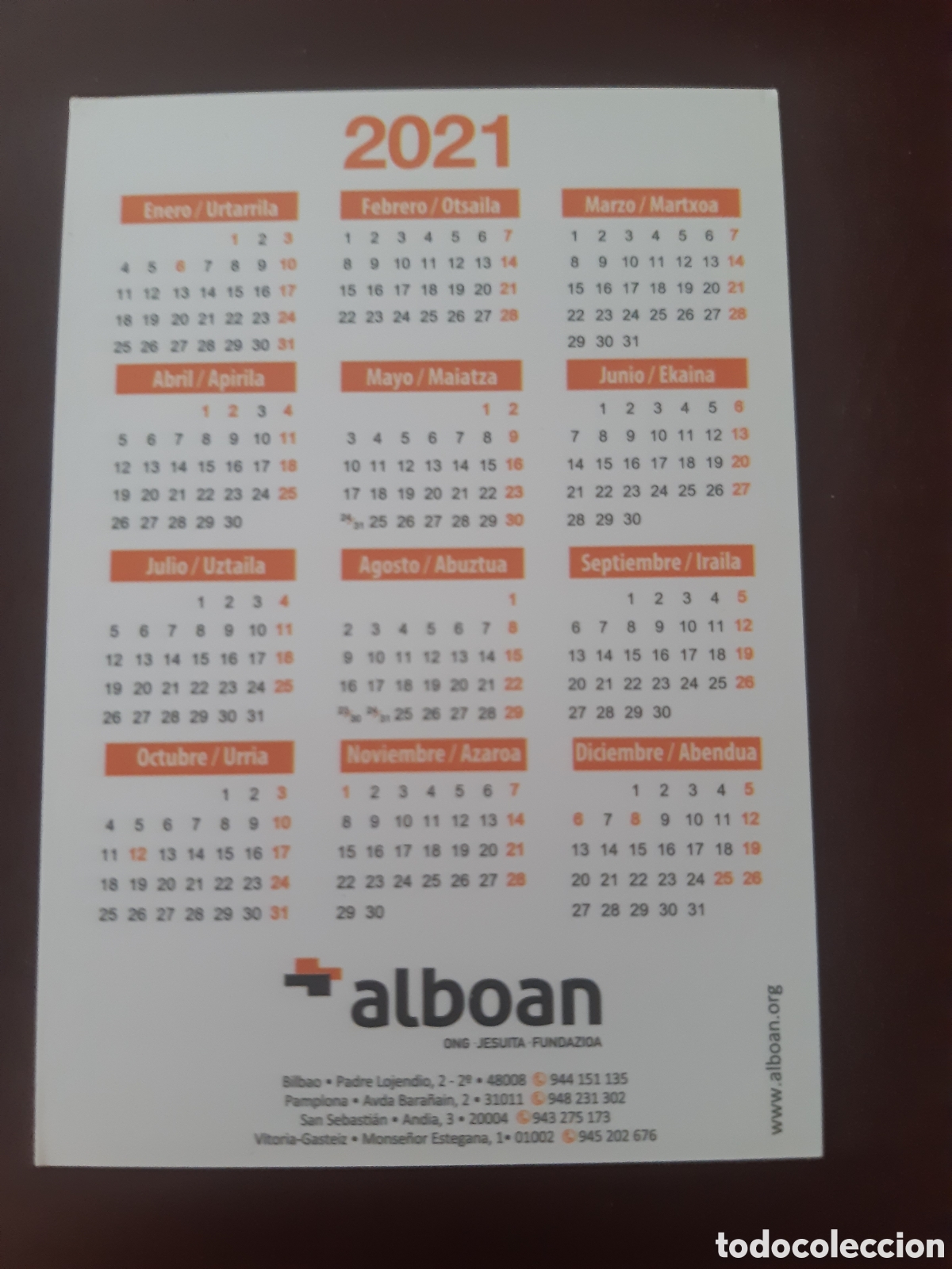 Coleccionismo calendarios: Calendario Alboan 2021 - Foto 2